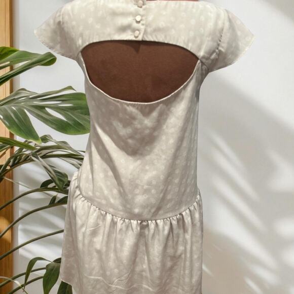 Grey and white bcbg generation drop waist polka dot dress - Picture 3 of 7